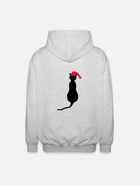 Noël - Cat - Veste à capuche unisexe - gris clair chiné