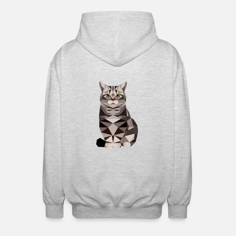polygone maison chat chaton chat - Veste à capuche unisexe - gris clair chiné
