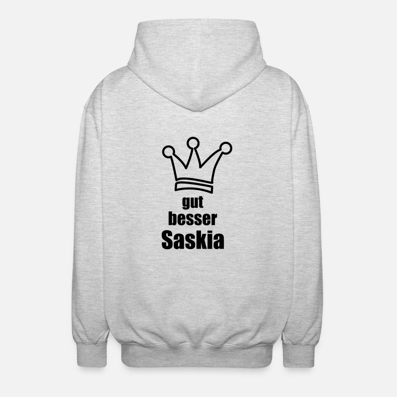 Saskia - Unisex Kapuzenjacke - Hellgrau meliert