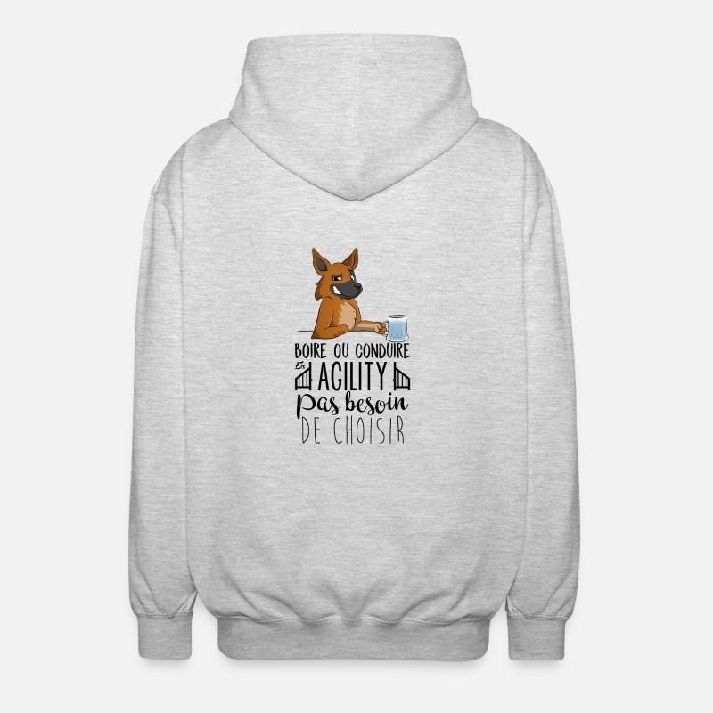 Trinken oder Fahren - Schäferhund - Unisex Kapuzenjacke - Hellgrau meliert