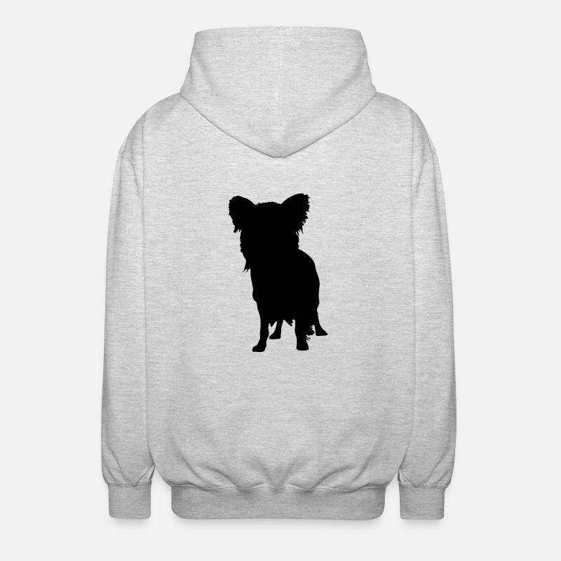 Vektor Hund Silhouette - Unisex Kapuzenjacke - Hellgrau meliert