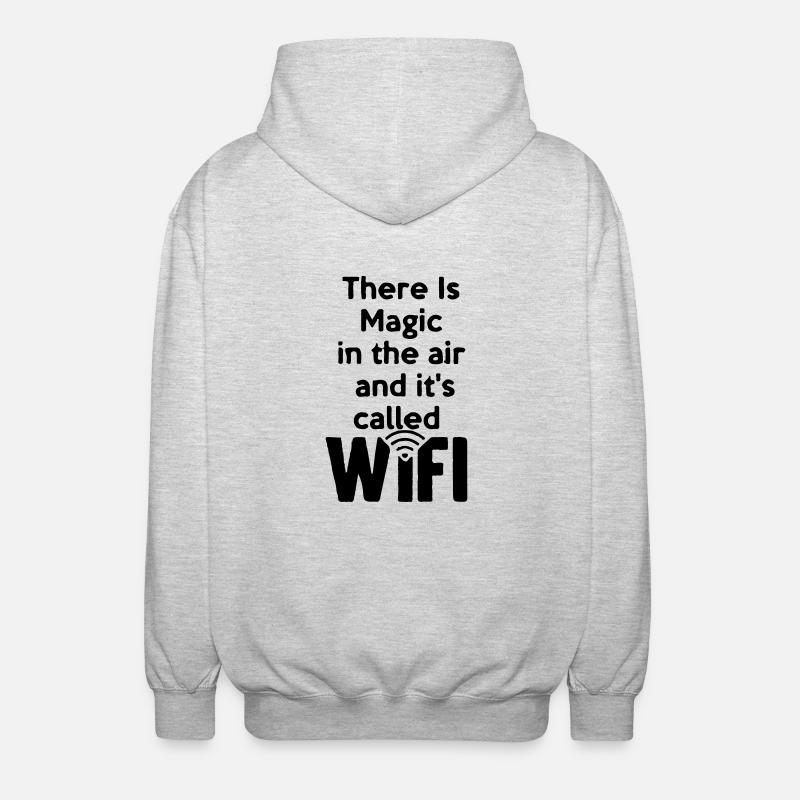 there_is_magic_air_wifi - Unisex Kapuzenjacke - Hellgrau meliert