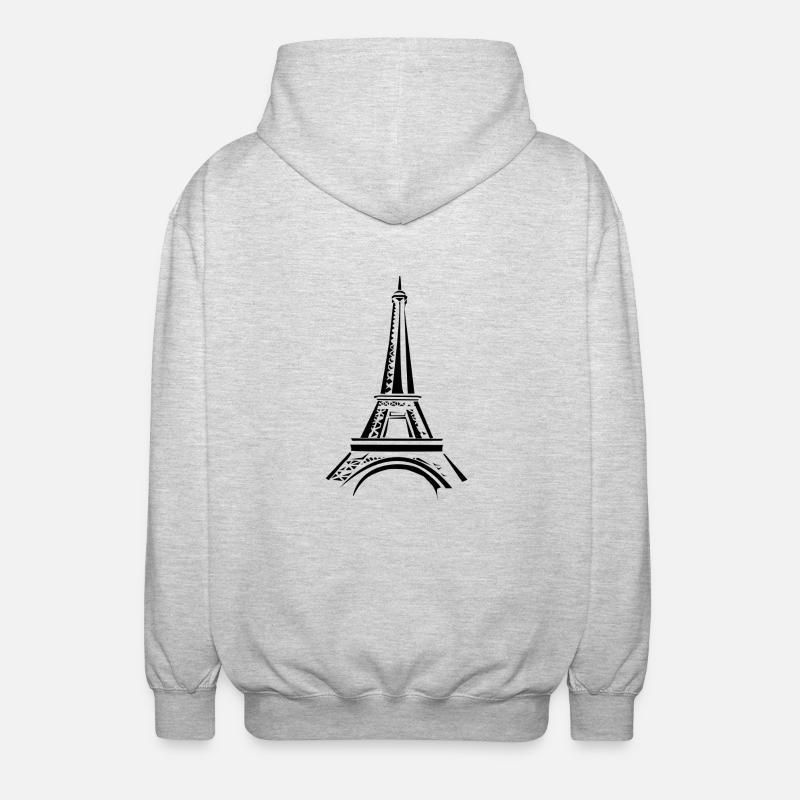 tour Eiffel - Veste à capuche unisexe - gris clair chiné