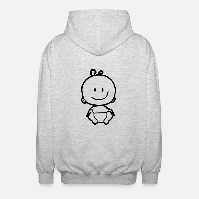 Pictogramme de Bébé - Veste à capuche unisexe - gris clair chiné