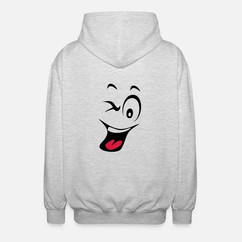 smiley rieur humeur1 - Veste à capuche unisexe - gris clair chiné