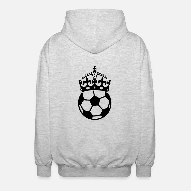 Fussball mit Krone - Unisex Kapuzenjacke - Hellgrau meliert