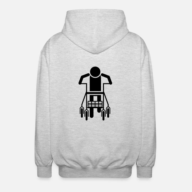 Rollator - Unisex Kapuzenjacke - Hellgrau meliert