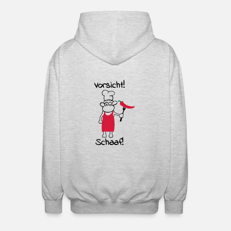 Caution schaaf! - Unisex Hooded Jacket - light heather grey