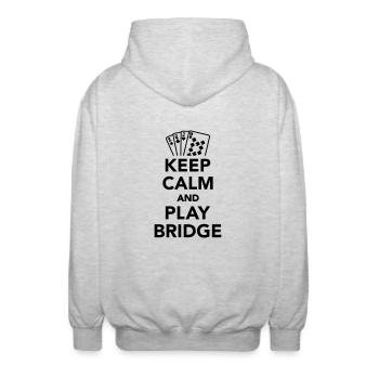 Keep calm and Play Bridge - Veste à capuche unisexe - gris clair chiné - Dos - AI Model Male 185 light (185cm)