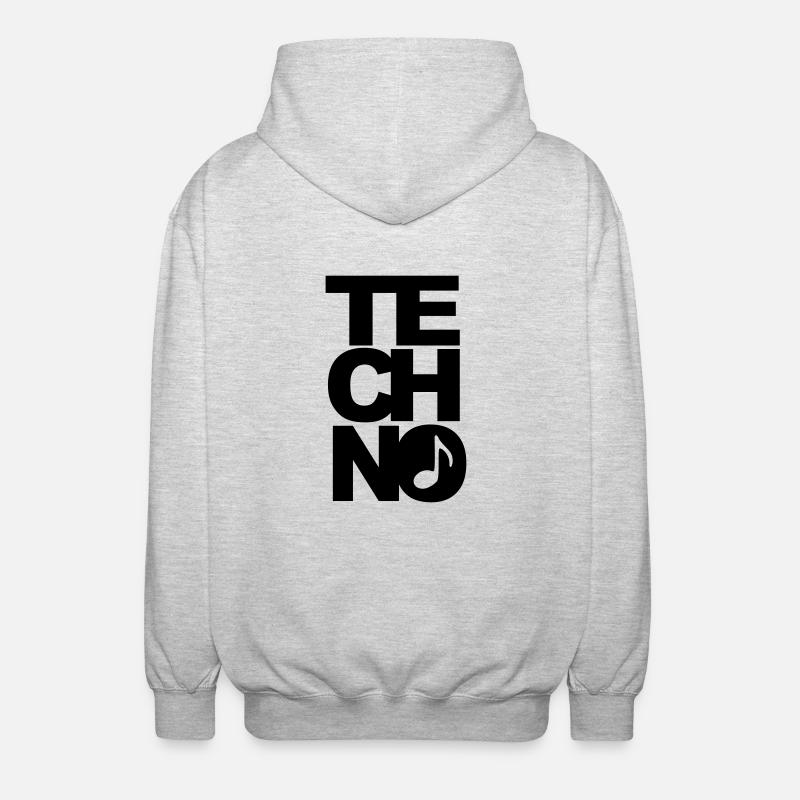 techno - Veste à capuche unisexe - gris clair chiné