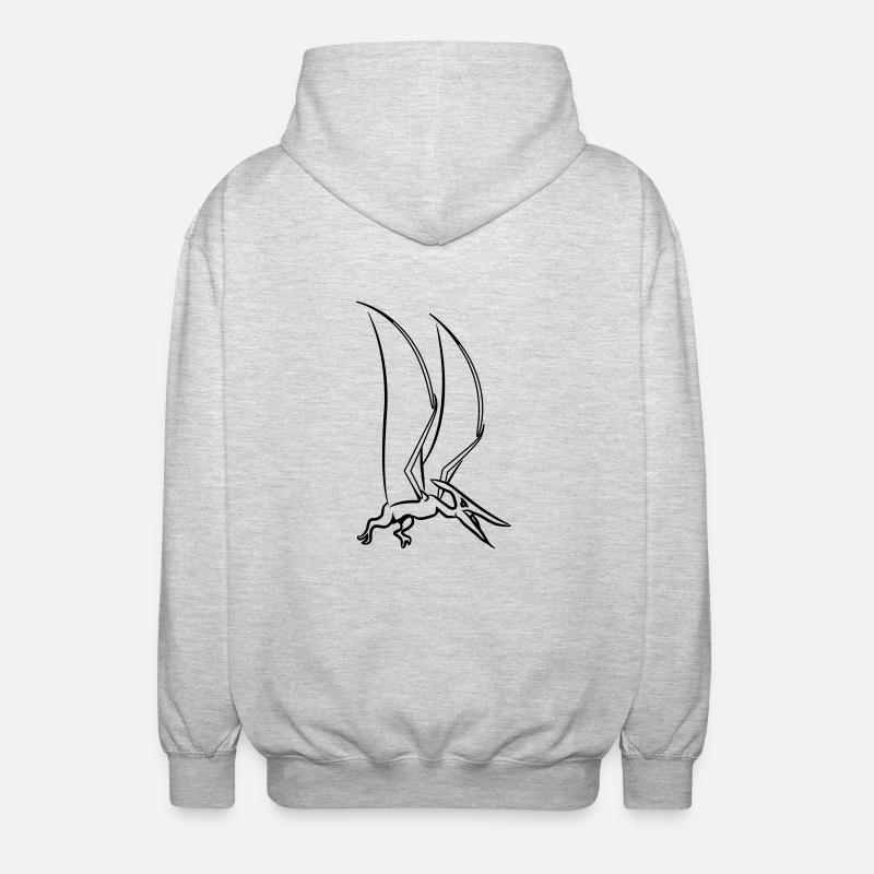 Saurian Pteranodon pterodactyl - Unisex Hooded Jacket - light heather grey