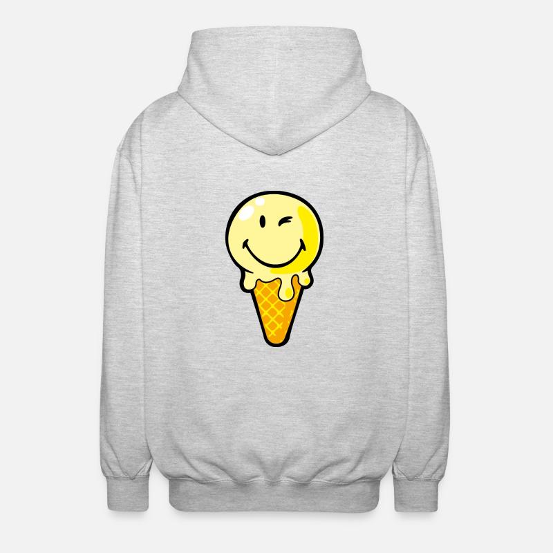 Smiley Ice Cream - Veste à capuche unisexe - gris clair chiné