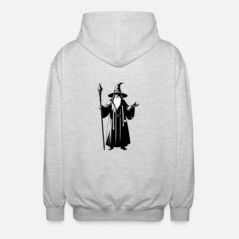 Sorcier - Logo Fantasy Simple - Veste à capuche unisexe - gris clair chiné