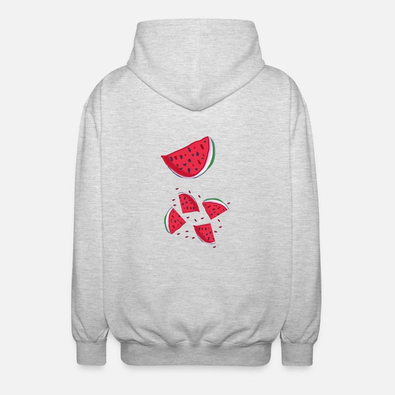 Pastèque - Veste à capuche unisexe - gris clair chiné