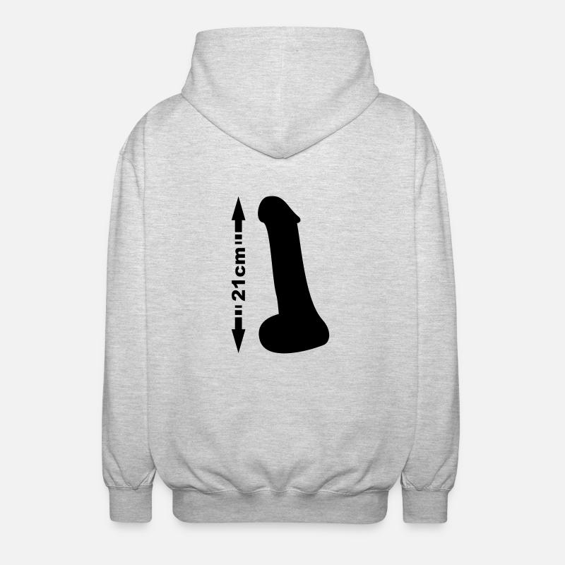 Penis 21cm - Unisex Kapuzenjacke - Hellgrau meliert