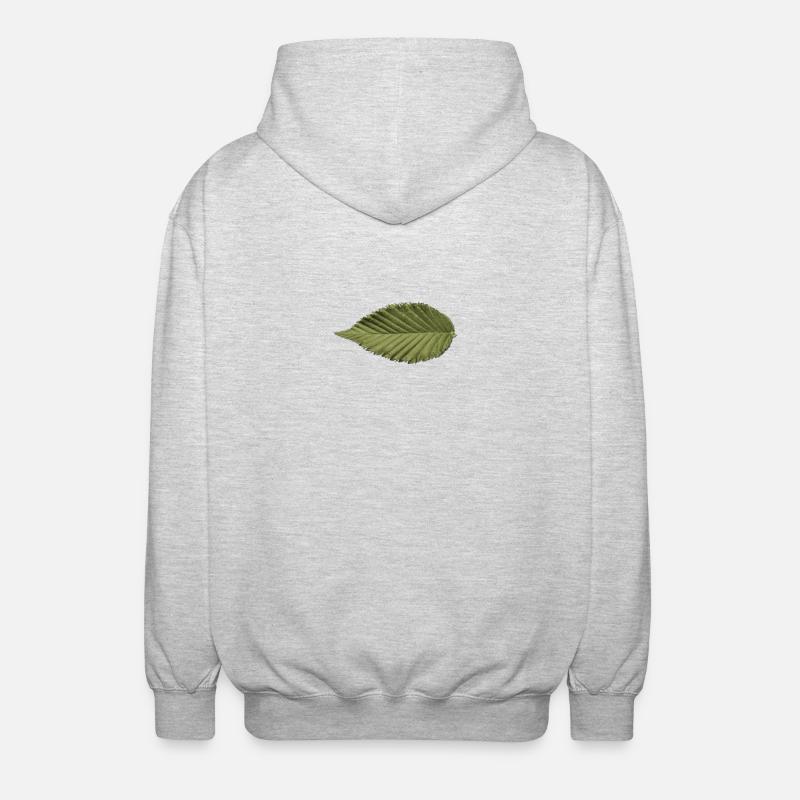 Structure foliaire : motif vert olive - Veste à capuche unisexe - gris clair chiné
