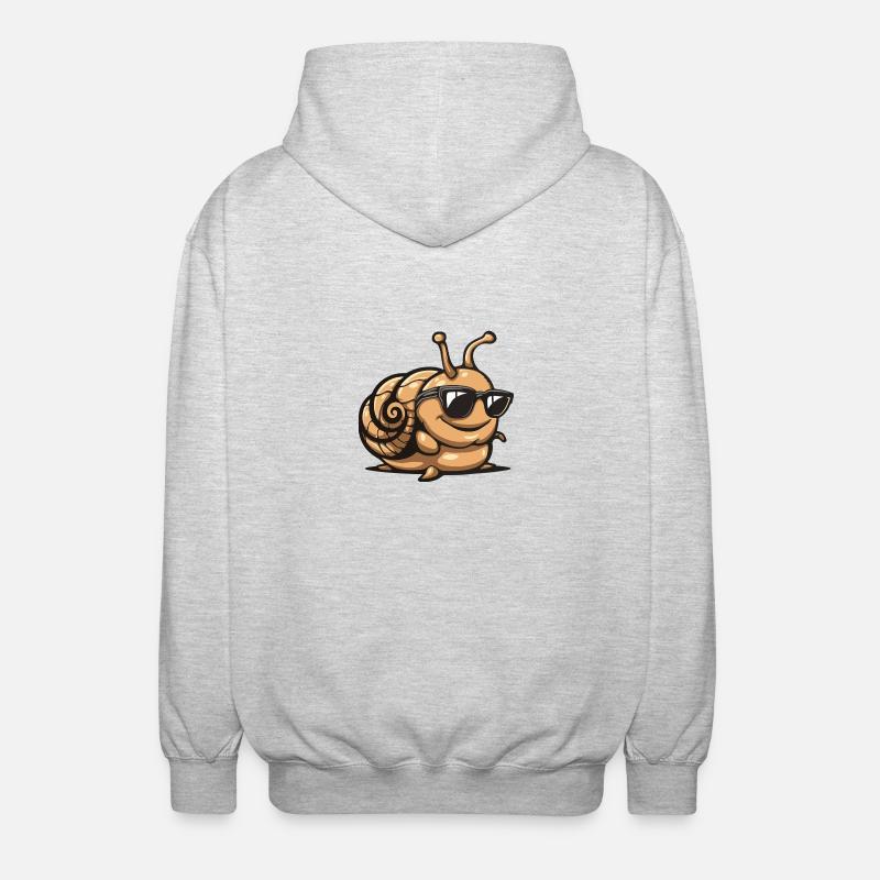 Schnecke Comic Cool - Unisex Kapuzenjacke - Hellgrau meliert