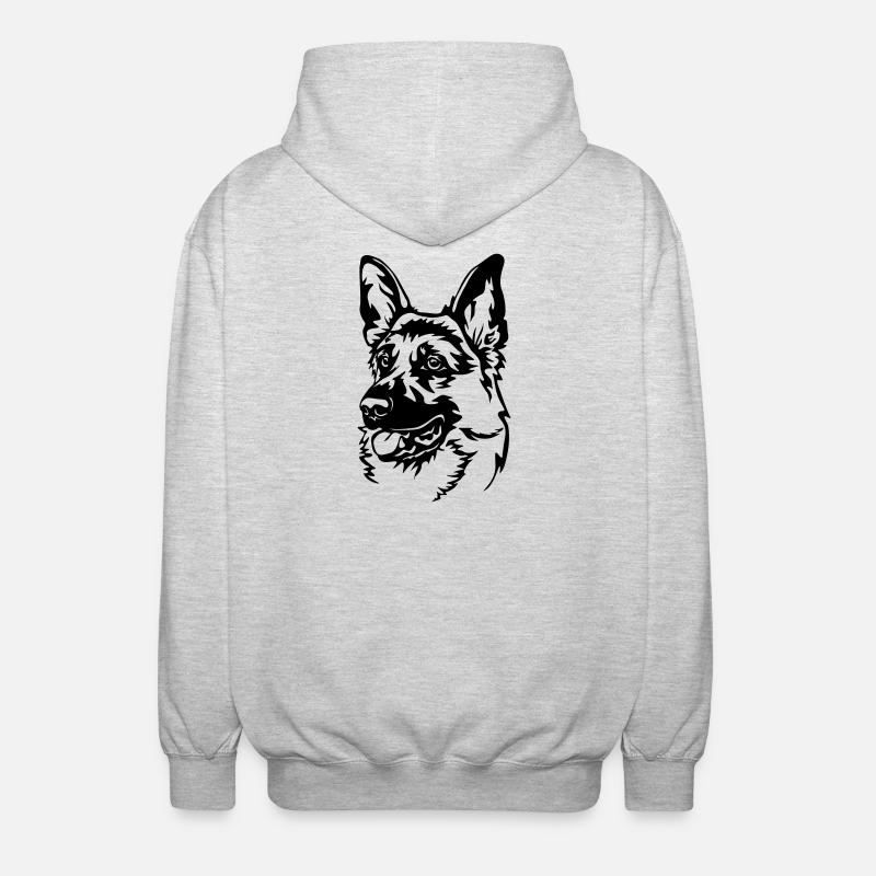 Deutscher Schäferhund - Unisex Kapuzenjacke - Hellgrau meliert