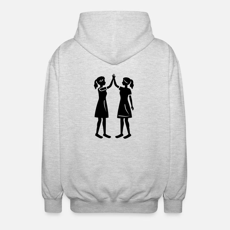Freundschaft Mädels Beste Freundin - Unisex Kapuzenjacke - Hellgrau meliert