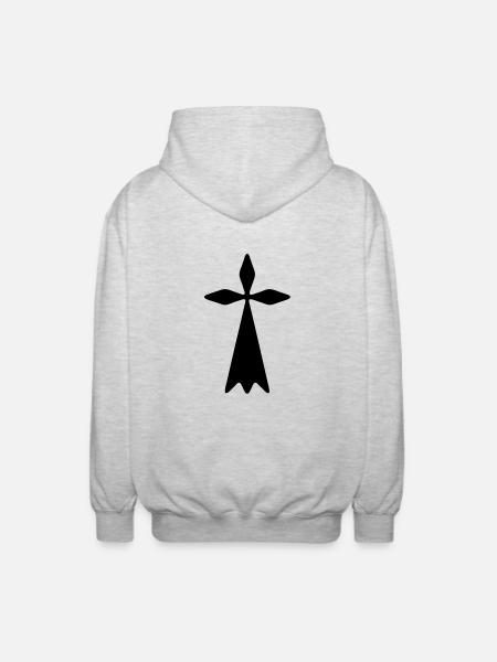 breizh brittany ermine - Unisex Hooded Jacket - light heather grey