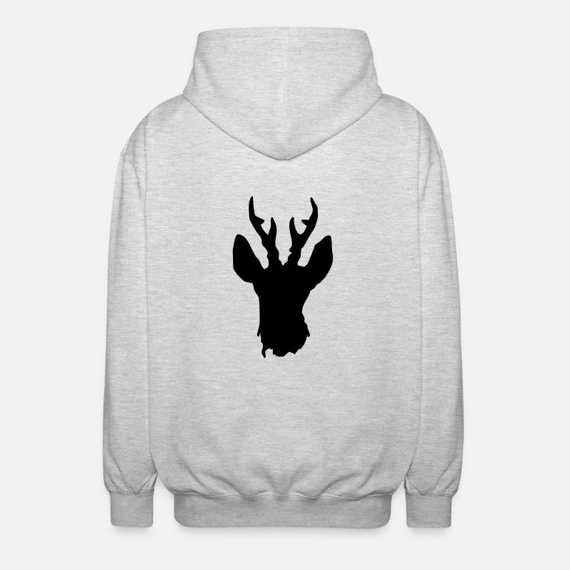 Rehbock - Deer - Unisex Kapuzenjacke - Hellgrau meliert