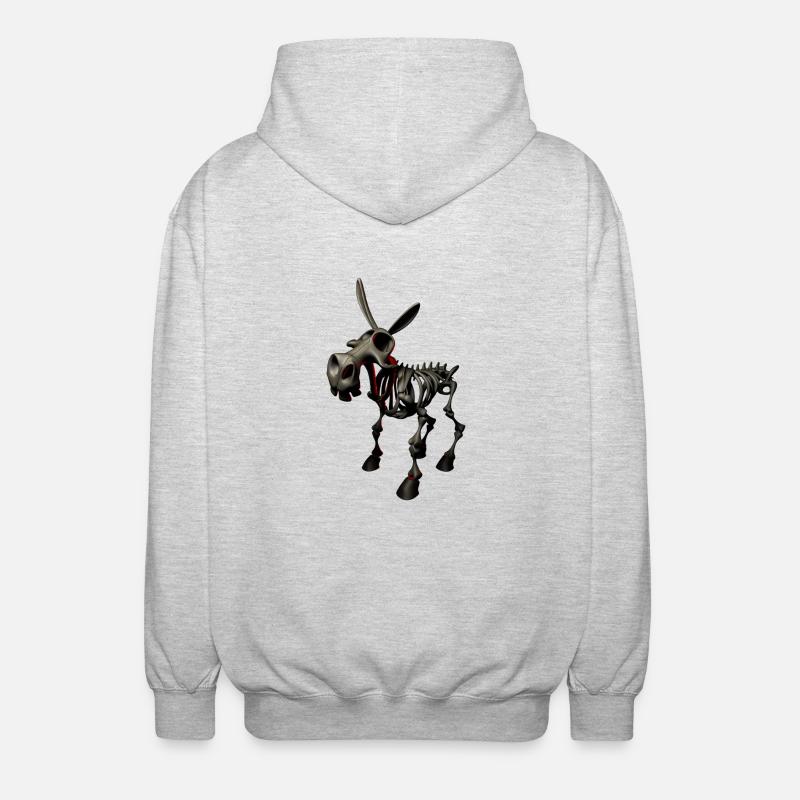 Hell's Donkey - Donkey from hell - Unisex Hooded Jacket - light heather grey