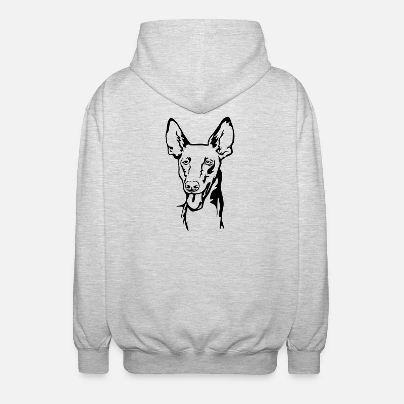 Pharaohund (Kelb-tal Fenek) Kopf - Unisex Kapuzenjacke - Hellgrau meliert