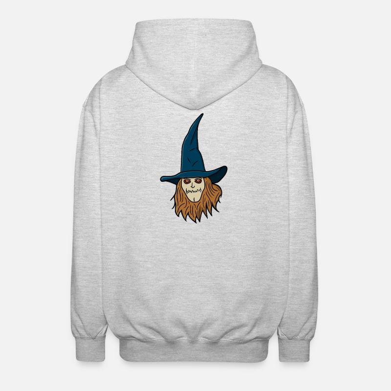 Vogelscheuche Hexe - Unisex Kapuzenjacke - Hellgrau meliert