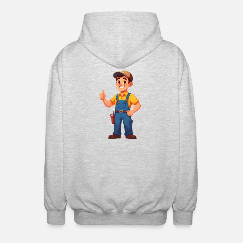 Mechaniker oder Handwerker - Unisex Kapuzenjacke - Hellgrau meliert