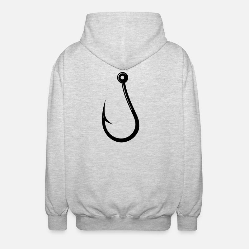 Crochet à pêche - Veste à capuche unisexe - gris clair chiné