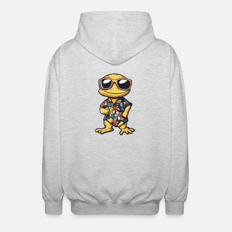 Lizard Comic Vacation - Unisex Hooded Jacket - light heather grey