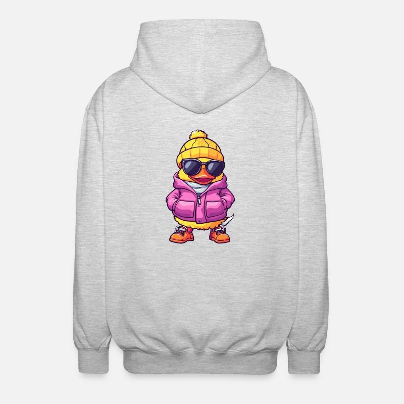 Bande dessinée cool de canard - Veste à capuche unisexe - gris clair chiné