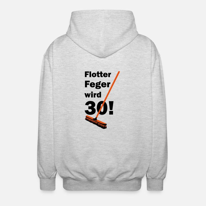 Brisk broom sweeper 30 - Unisex Hooded Jacket - light heather grey