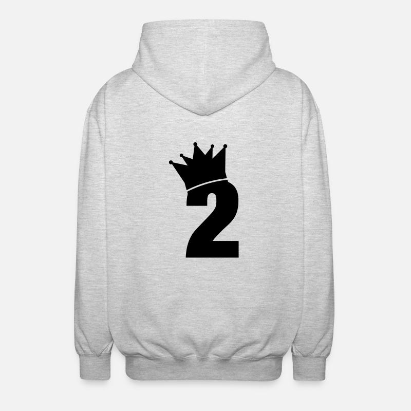2_krone_f1 - Unisex Kapuzenjacke - Hellgrau meliert