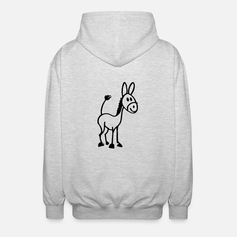 Eselchen - Unisex Kapuzenjacke - Hellgrau meliert