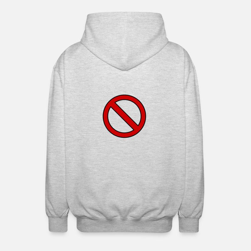 Verboten Schild Geschenk Idee - Unisex Kapuzenjacke - Hellgrau meliert
