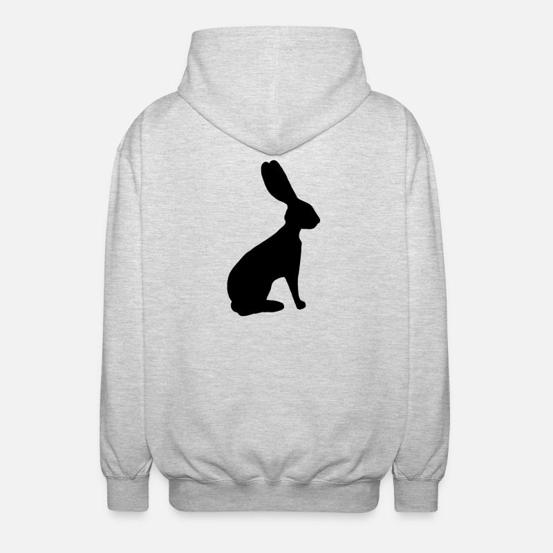 Customizable lievre pattern - Unisex Hooded Jacket - light heather grey