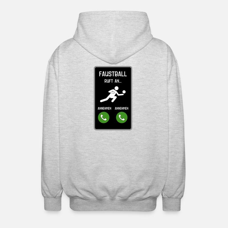 Faustball ruft an - Unisex Kapuzenjacke - Hellgrau meliert