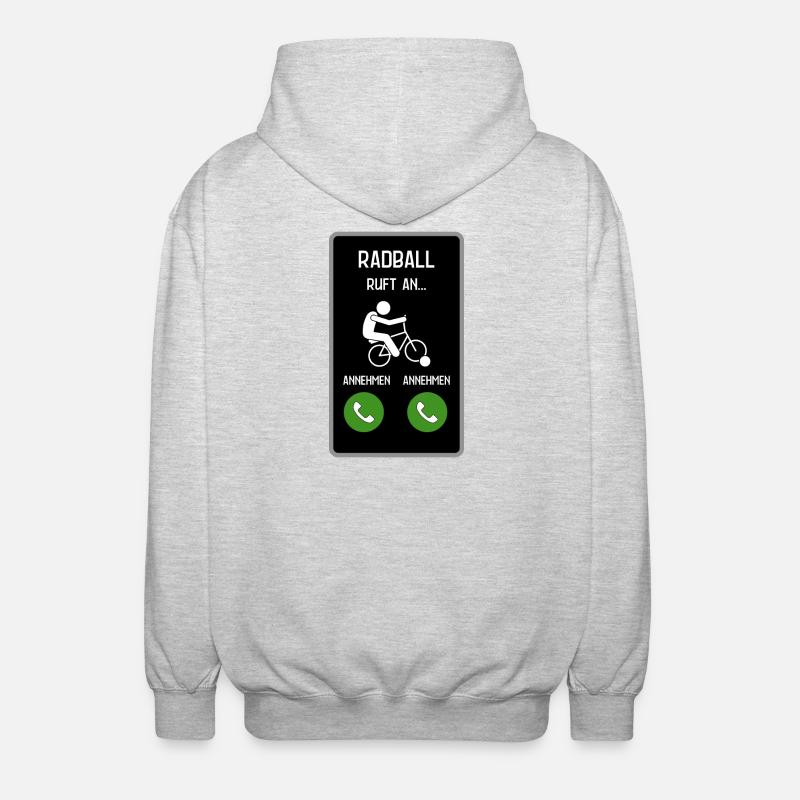 Radball ruft an - Unisex Kapuzenjacke - Hellgrau meliert