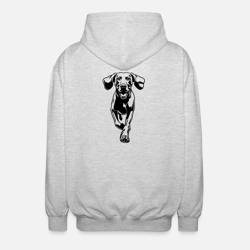 Weimaraner - Unisex Kapuzenjacke - Hellgrau meliert