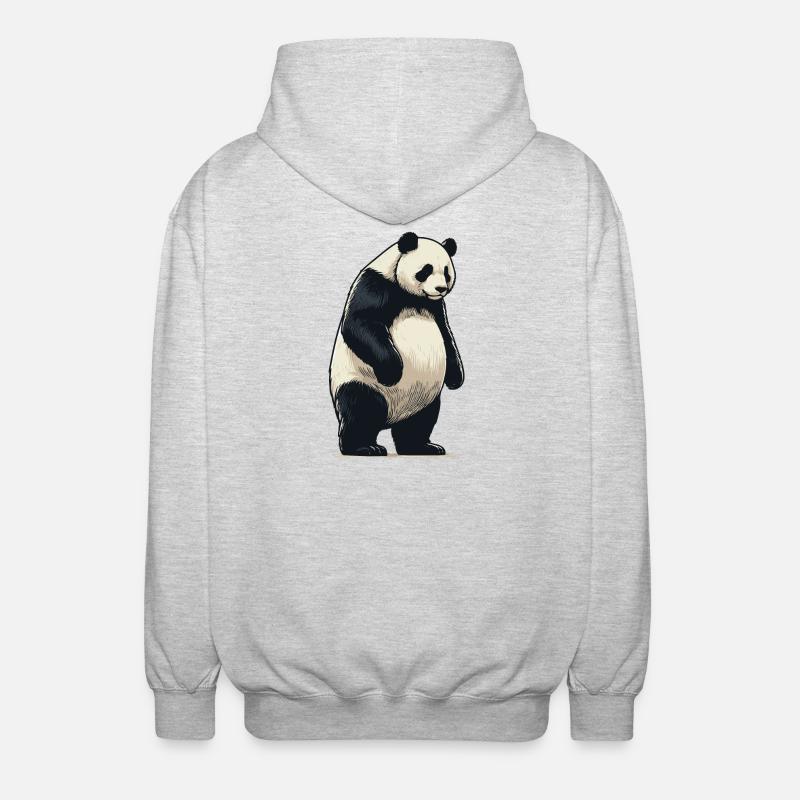 Panda - Unisex Kapuzenjacke - Hellgrau meliert
