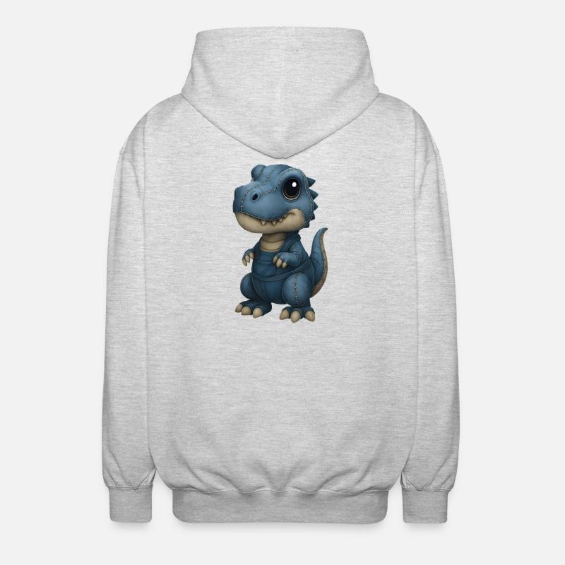 Patchwork Dino Flickenlook - Unisex Kapuzenjacke - Hellgrau meliert