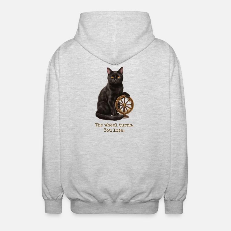 La roue tourne le chat - Veste à capuche unisexe - gris clair chiné