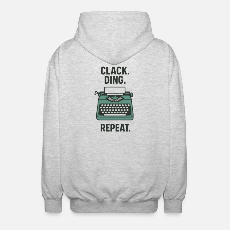 Klack Ding Repeat | Machine à écrire - Veste à capuche unisexe - gris clair chiné