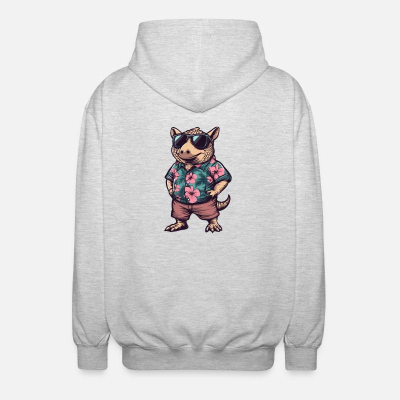 Armadillo Bande dessinée Holiday - Veste à capuche unisexe - gris clair chiné