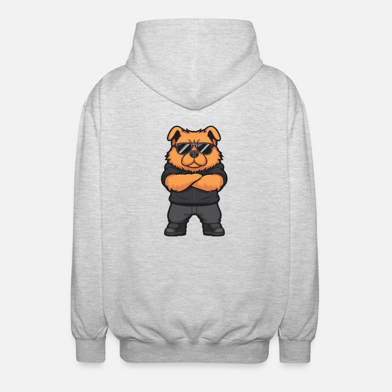 chow chow hund comic - Unisex Kapuzenjacke - Hellgrau meliert