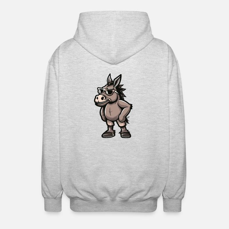Âne Cool Bande Dessinée - Veste à capuche unisexe - gris clair chiné