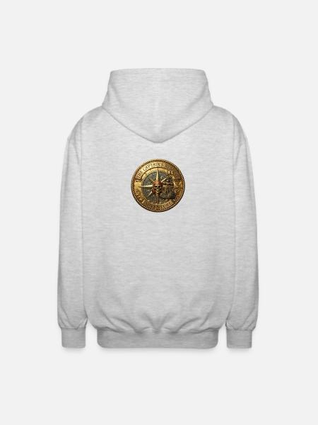 « Pièce de pirate ancienne ancienne »). - Veste à capuche unisexe - gris clair chiné