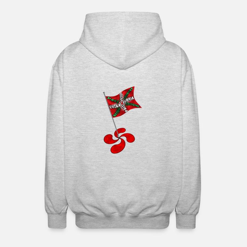 drapeau basque - Veste à capuche unisexe - gris clair chiné