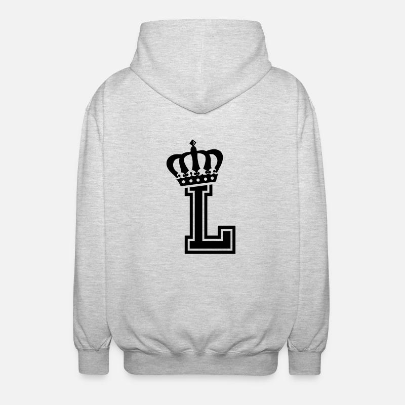 Buchstabe L - Unisex Kapuzenjacke - Hellgrau meliert